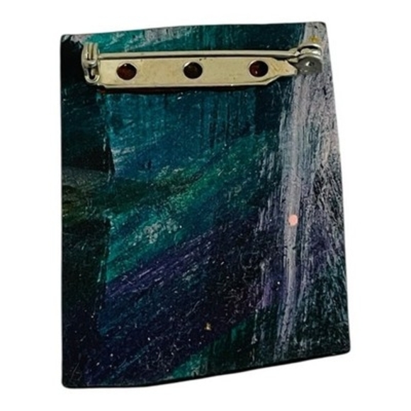 Hand Painted Nude Woman Art Pin Brooch Oval Vintage 1.5x2 VG - Picture 2 of 2